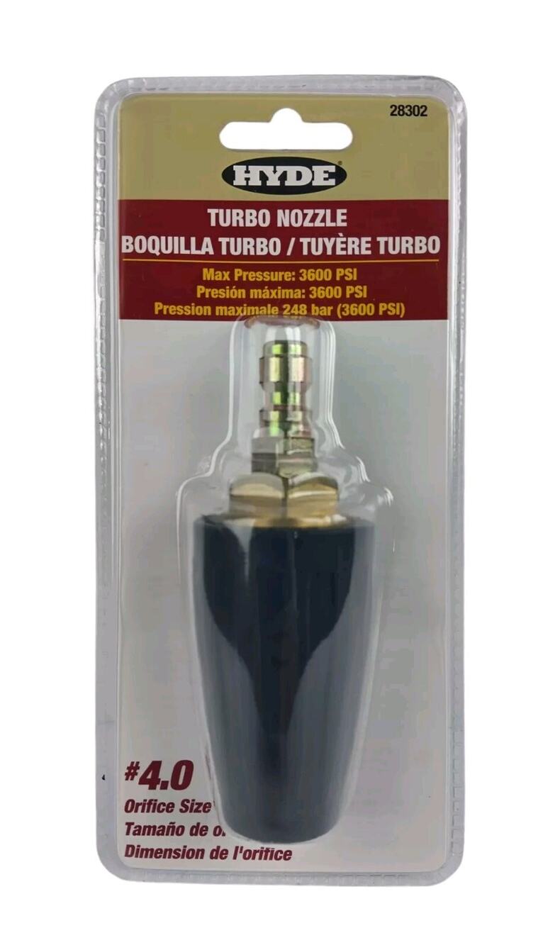 Hyde Turbo Nozzle Max Pressure 3600 PSI #4.0 Orifice Size 28302